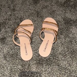 Wild Diva Gold and Cream Sandals